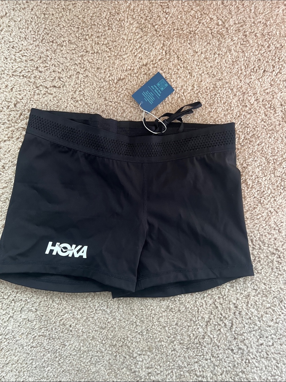 Hoka Women’s Black spandex shorts size M NWT